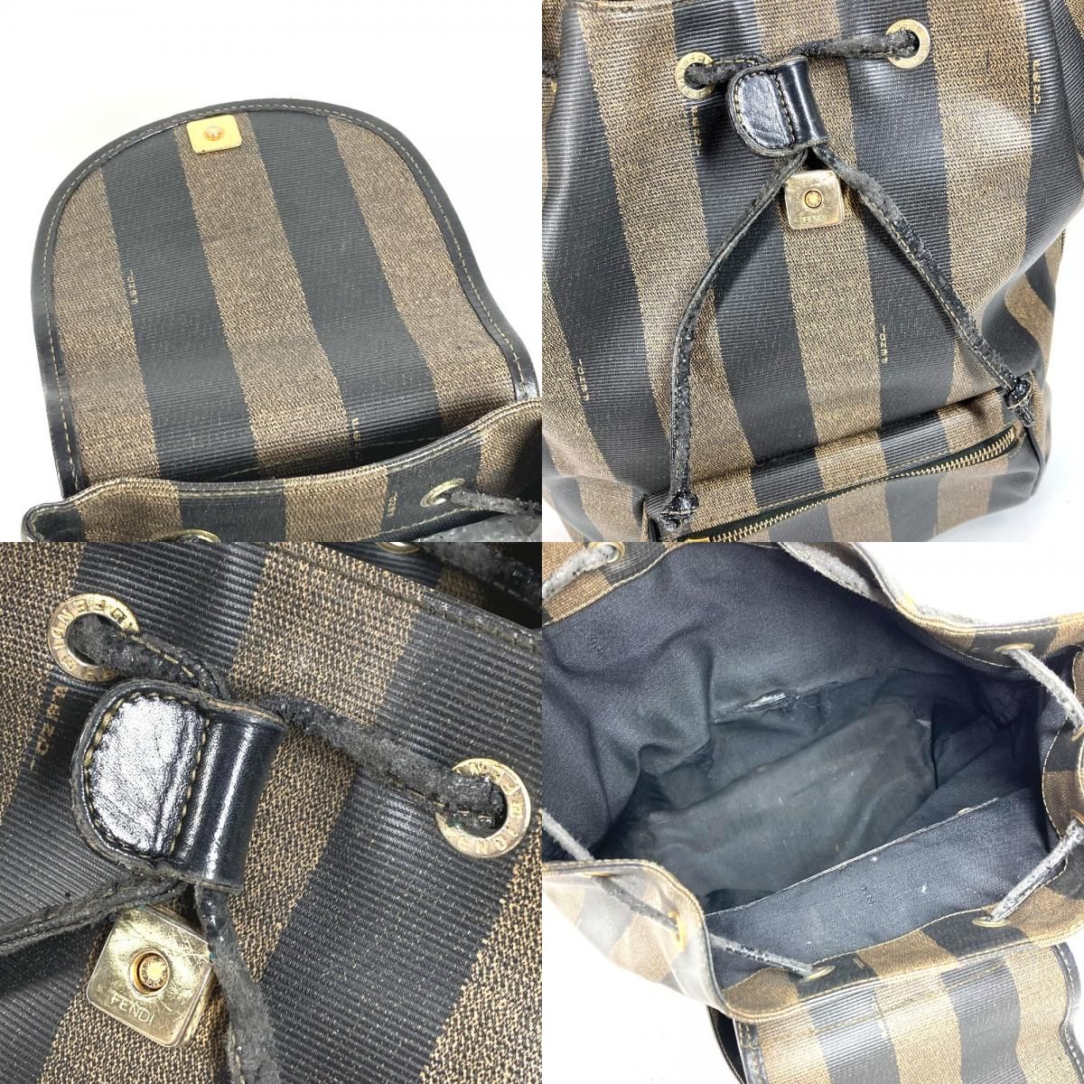 FENDI フェンディ　ペカン　レザーリュック　バッグパック　A4対応　カーキ FENDI フェンディペカンレザーリュックバッグパックA4対応カーキ