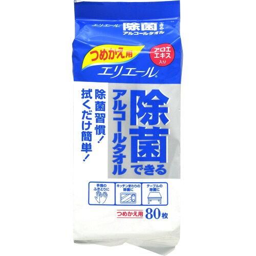 2営業日で発送 大王製紙 エリエール除菌アルコールタオル詰替80枚 入数 24