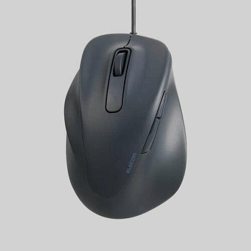 【新品・5営業日で発送】ELECOM エレコム マウス／左手用／M／有線／5ボタン／抗菌／静音／ブラック(M-XGM31UBSKBK)