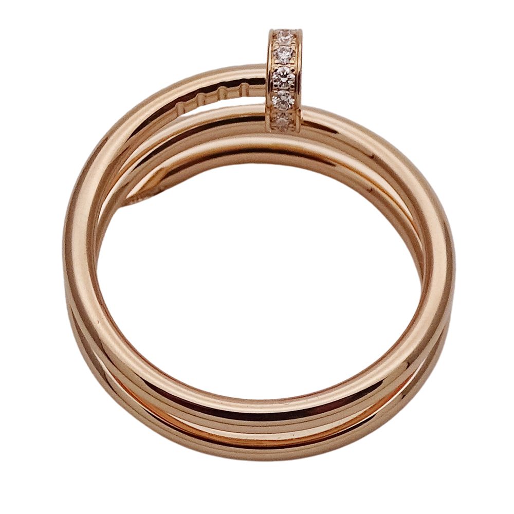 カルティエ Cartier リング レディース メンズ ブランド 指輪 750PG ダイヤモンド ジュストアンクル ダブル ピンクゴールド 56 約16号 ジュエリー 磨き済み FORTGASGNV_COM_BR