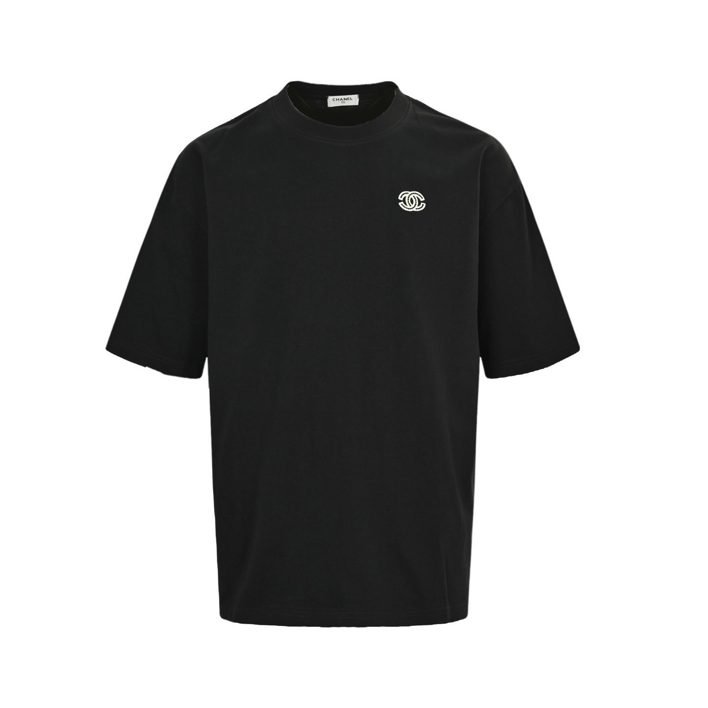 Chanel White & Black CC Logo Embroidered T-Shirt – Savonches