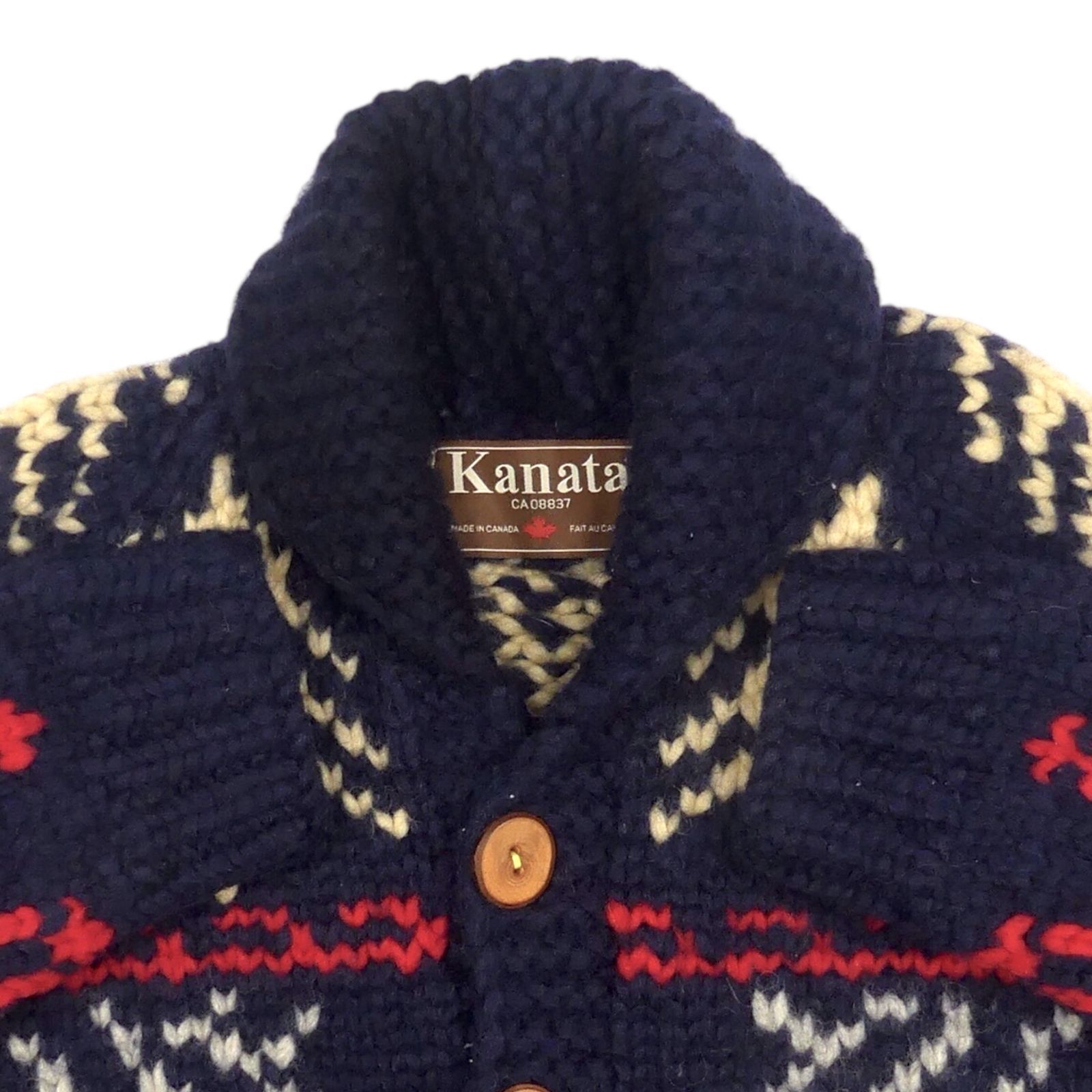 カウチン セーター kanata ハンドニット M カナダ製 カナタ 鹿 ウッド 