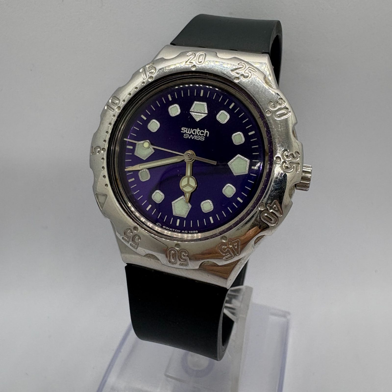 Swatch IRONY 腕時計 ブルー(紺) ラバーベルト 稼働品 スイス製 