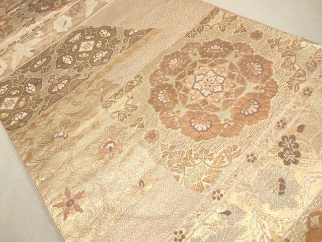 セール♪六通柄袋帯　絞り　名物裂　着物 平和屋着物▽六通柄袋帯 唐織 蜀甲名物裂文 金糸 正絹 逸品