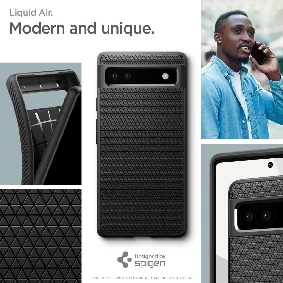 Spigen Google Pixel6a ケース 薄型 ソフトケース 耐衝撃 Qi充電 ワイヤレス充電対応 ACS04474 マットブラック