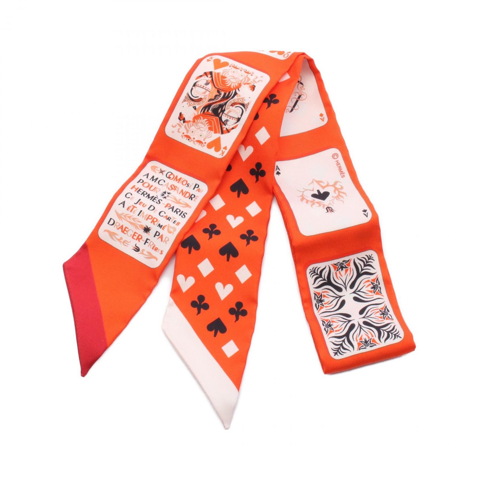 エルメス　HERMES ツイリー　オレンジ HERMES エルメス トゥイリースカーフ ツイリースカーフ ロープ