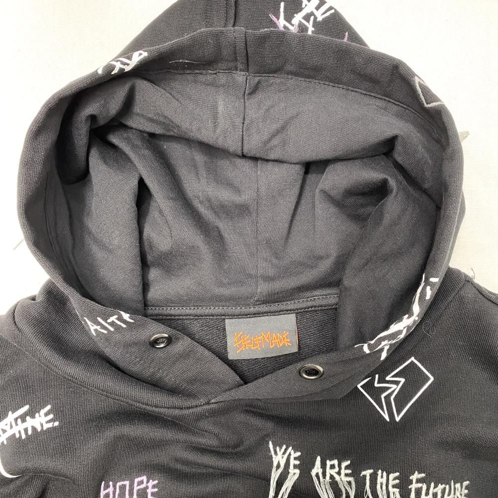 中古】SELF MADE 21AW NEW MANIFESTO HOODIE 総柄刺繍パーカー 
