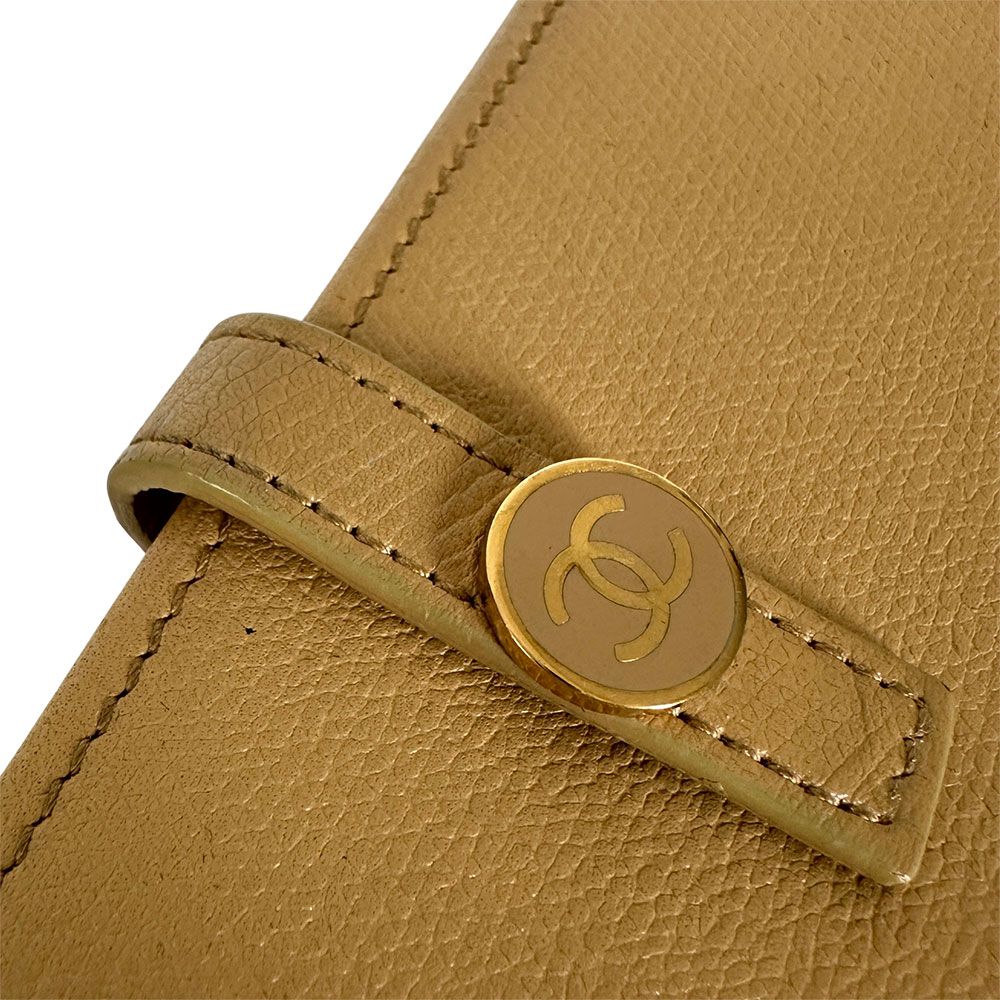 CHANEL ベージュ レザー 長財布 シャネル CHANEL 財布 レディース ブランド 長財布 ココボタン