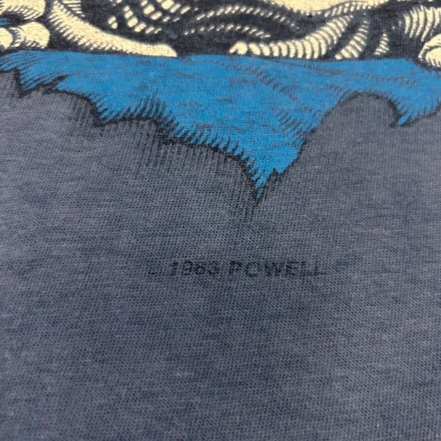 USA製 HI CRU by STEDMAN POWELL BONES printed T shirt ハイクルー バイ ステッドマン パウエル ボーンズ シングルステッチ