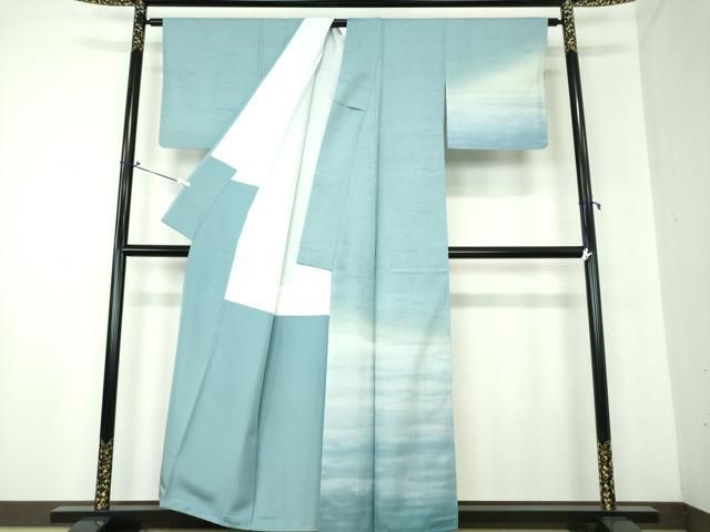 平和屋着物○石川県指定無形文化財 牛首紬 白山工房 手織り 訪問着 霞  