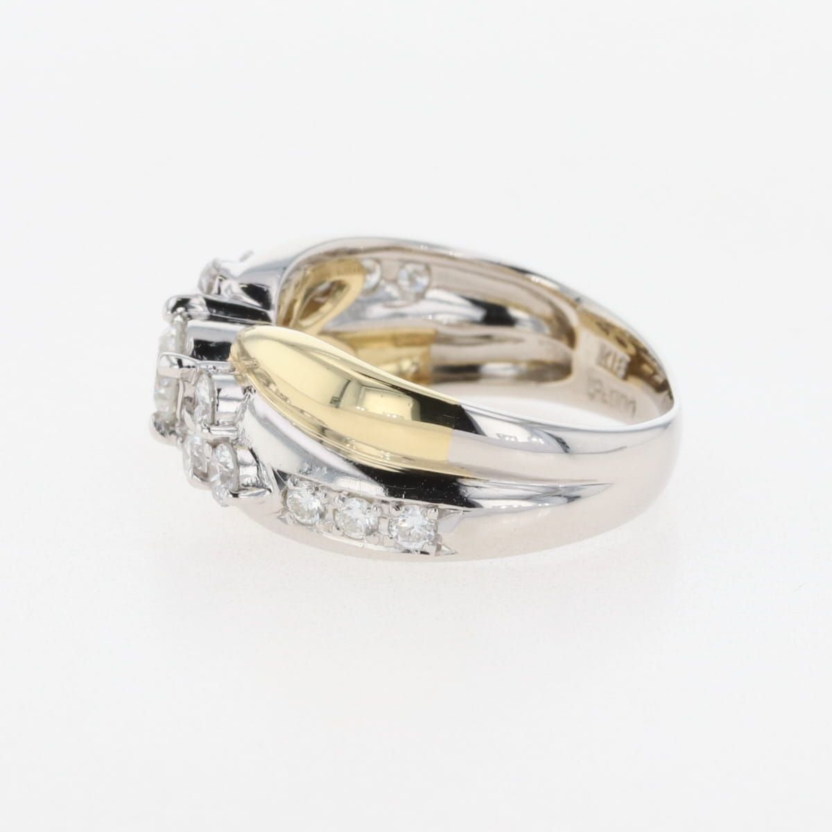メレダイヤ デザインリング プラチナ YG イエローゴールド 指輪 リング 9号 Pt900 K18 ダイヤモンド レディース FORTGASGNV_COM_BR