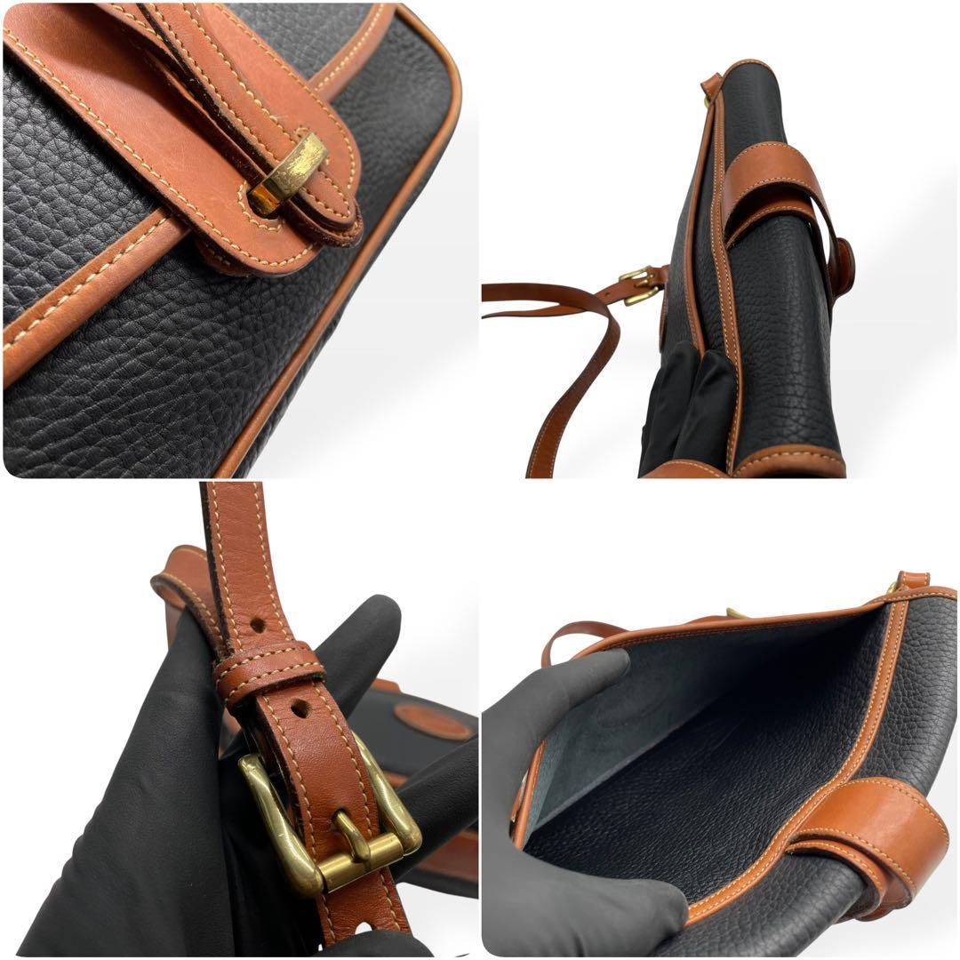 美品 DOONEY&BOURKE ショルダーバッグ シボ革 レザー ブラック - メルカリ