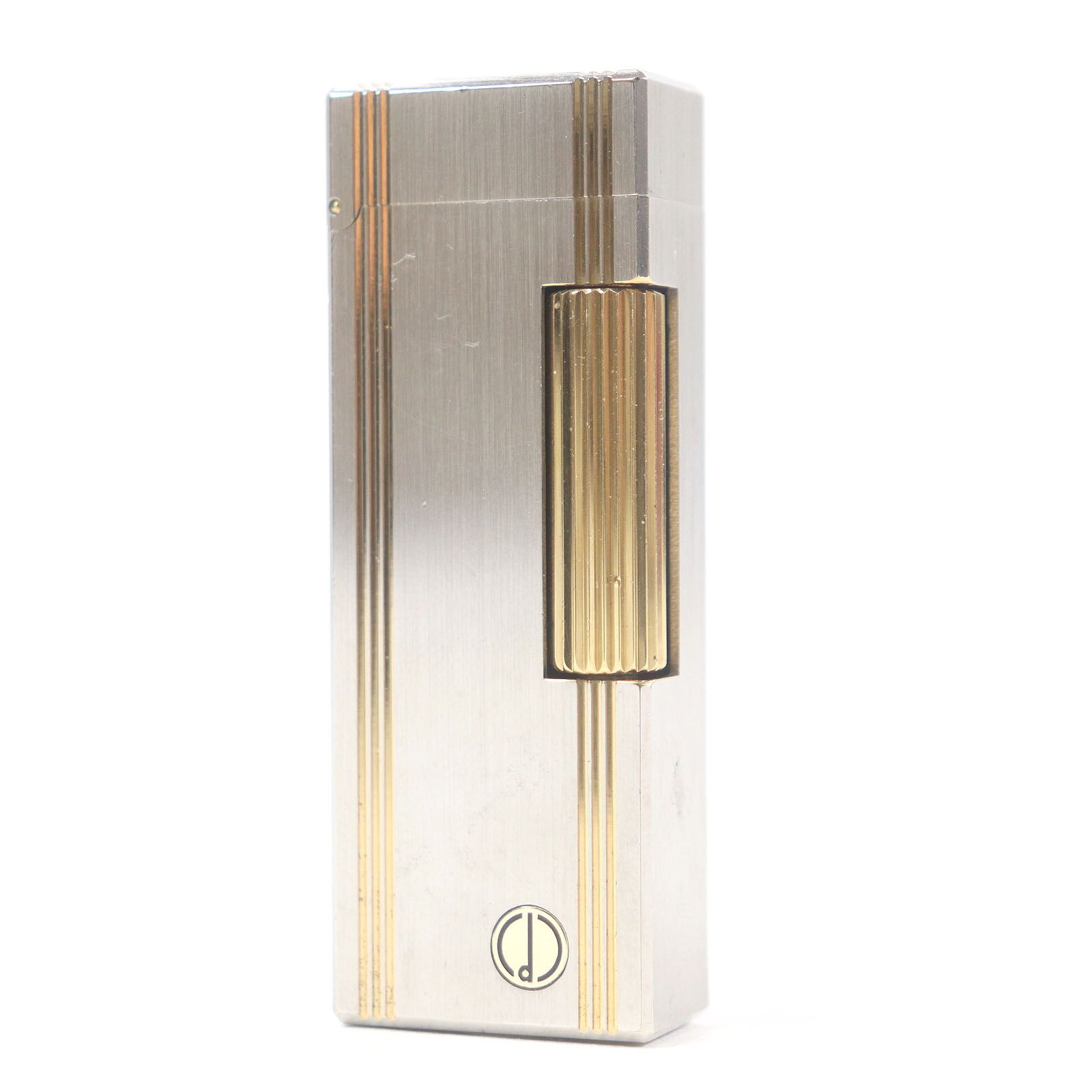外装美品□Dunhill ダンヒル ストライプ ロゴ入り スクエア型