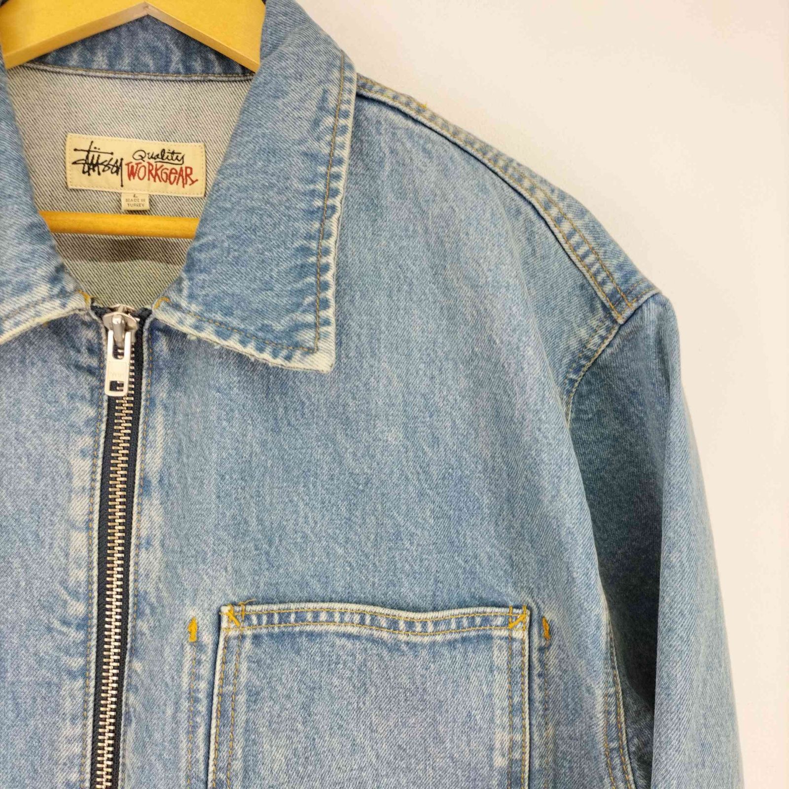 ステューシー Stussy 22AW Denim Zip Work Jacket OVERDYED メンズ JPN