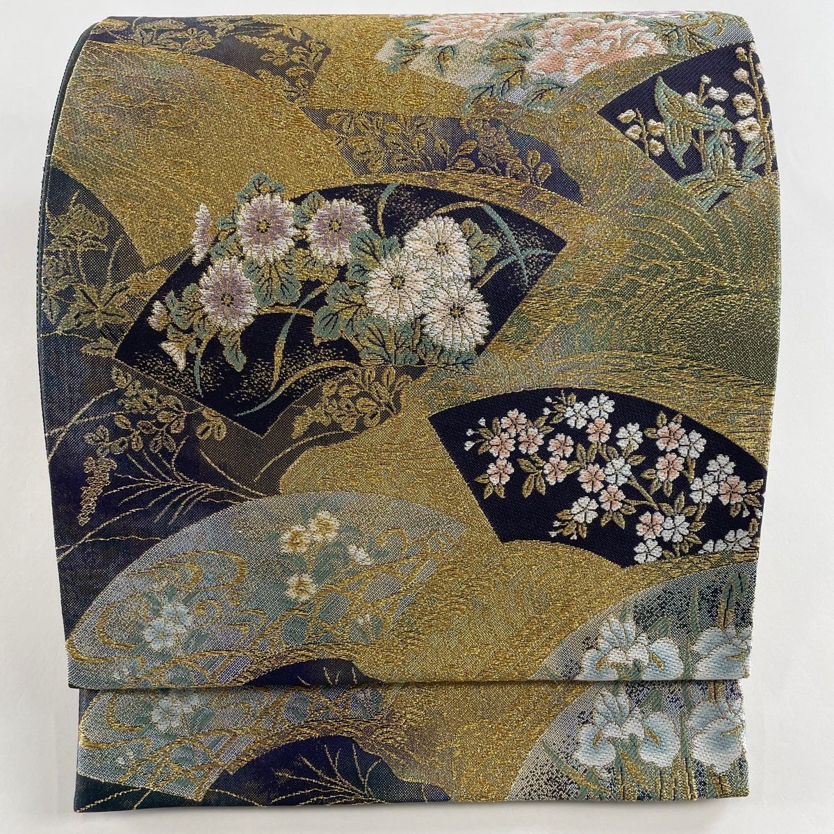 楽天市場】袋帯 美品 秀品 名花献寿文 金糸 箔 金色 六通 正絹