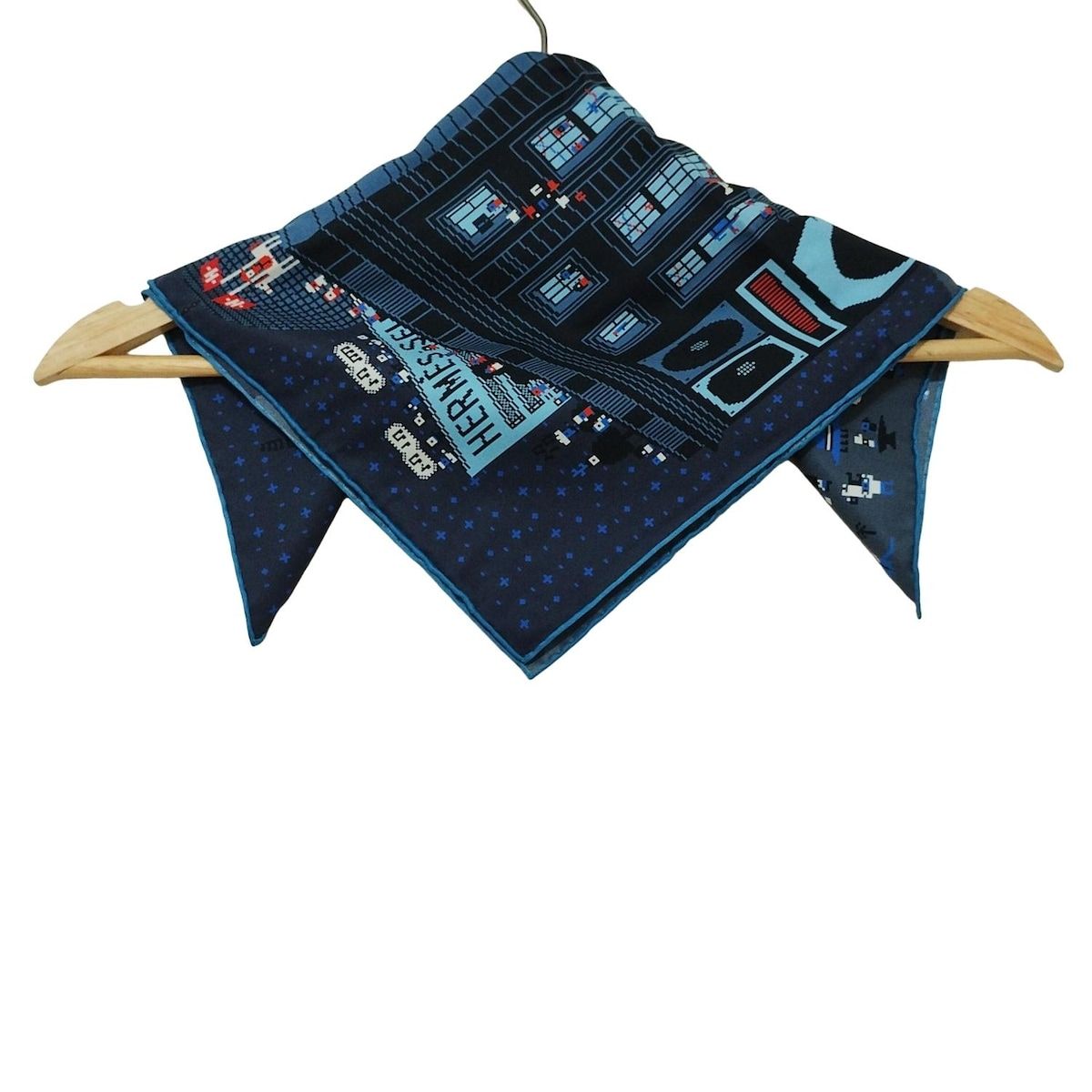 常識的な HERMES エルメス スカーフ プチカレ ダークネイビー×ライトブルー×マルチ FAUBOURG PARTY|ドット絵柄 アイテム入荷！