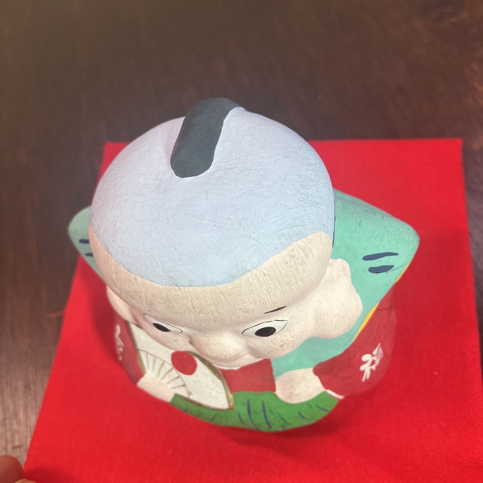 福助 置物 鈴 縁起物 骨董品 アンティーク レトロ よーいドン 隣の人間