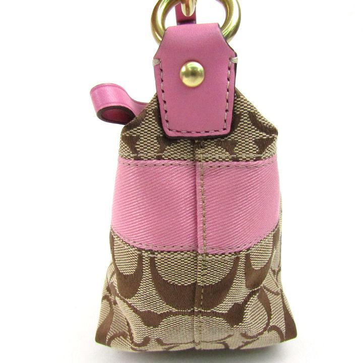 COACH アクセサリーポーチ　ハンドバッグ　レザー　キャンバス　シグネチャー 美品 COACH コーチ アクセサリーポーチ ワンショルダーバッグ