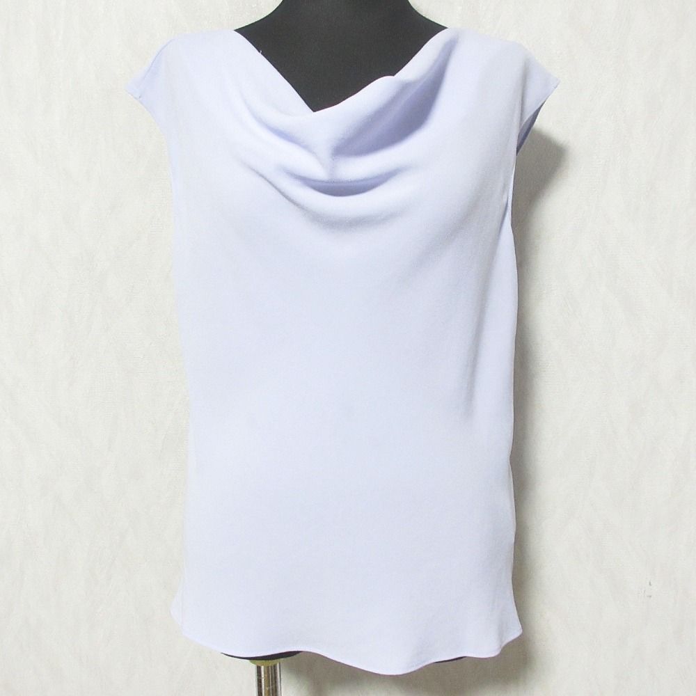 良品 24SS Theory セオリー POWDER CREPE SS COWL TOP ノースリーブ ブラウス プルオーバー カットソー 01-4208204 P パープル レディース 古着 中古 USED 良品 24SS Theory セオリー POWDER CREPE SS COWL TOP ノースリーブ