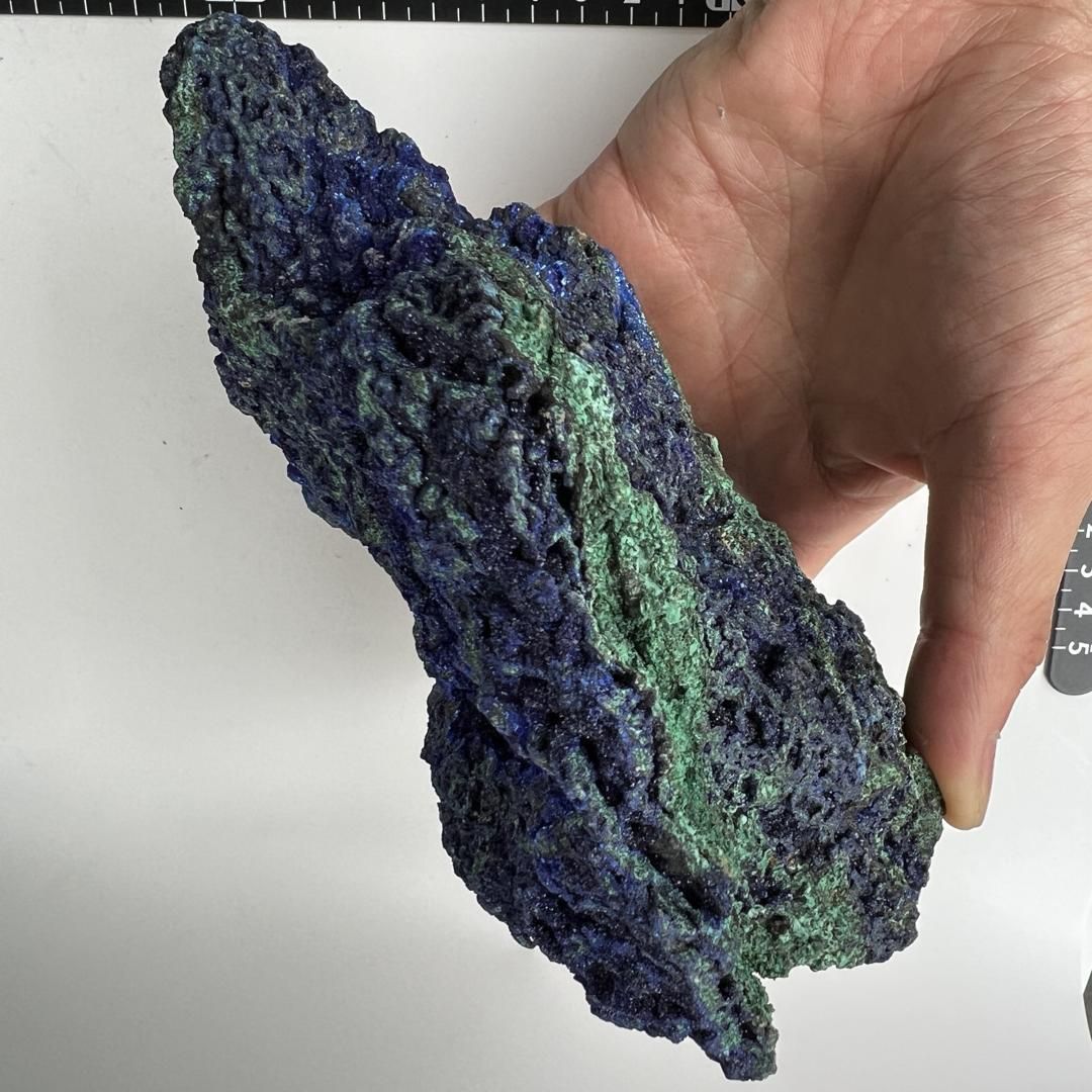 Eマラカイトを伴うアジュライト アジュライト 藍銅鉱 岩絵の具