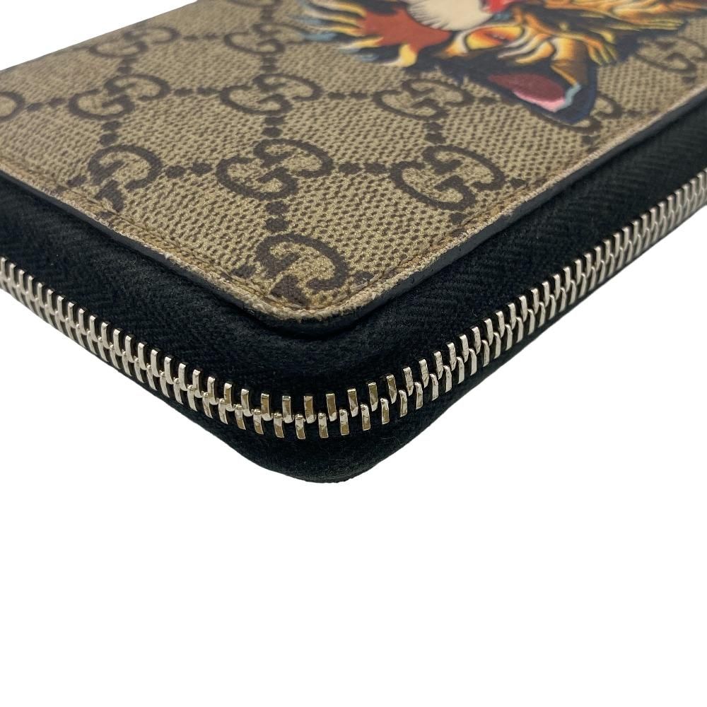 【美品】 GUCCI グッチ 長財布 GG スプリーム ダークブラウン PVC GUCCI/グッチ GGスプリーム PVC 長財布 ブラウン ユニセックス
