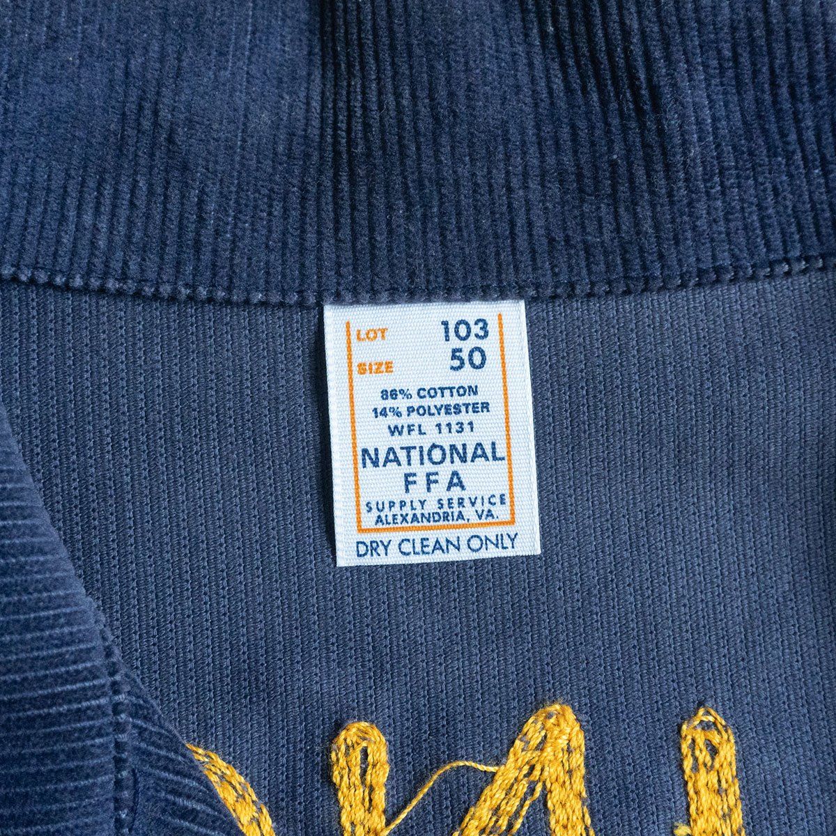 美品FFA OHIO PAULDINGファーマーズジャケット アメリカ製 82-83刺繍☆USA製☆80s FFA☆44☆短丈 ファーマーズジャケット☆青