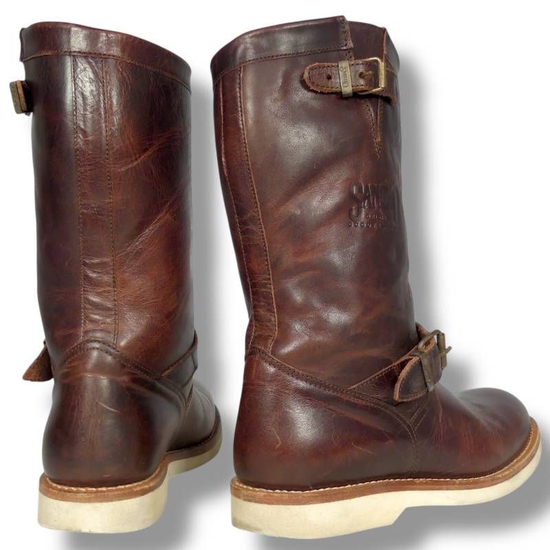 SANCHO サンチョ エンジニアブーツ 26.5 本革 スペイン製 43 バイク メンズ 茶 ブラウン エンジニアブーツサイズ26.5 cm一覧 SEULB屋着古 TJ 1121
