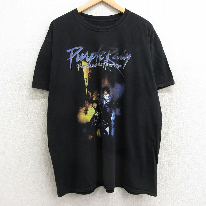XL/古着 半袖 ロック バンド Tシャツ メンズ プリンス 大きいサイズ コットン クルーネック 黒 ブラック 24mar04 中古