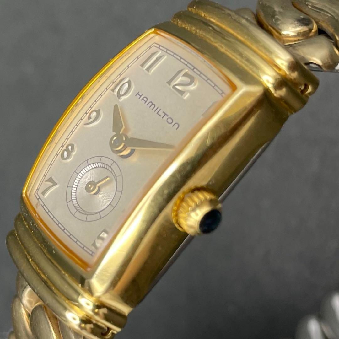 【新品ベルト】867 ハミルトン ベントン レディース スモセコ レクタンギュラ HAMILTON 6246 ベントン QZスモールセコンド ゴールド