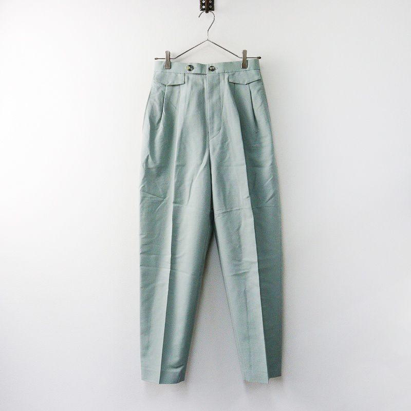 2025年製 ブラミンク BLAMINK ハイウエスト タック テーパードパンツ 36｜ミント系 ボトムス ロング スラックス 2400014623888