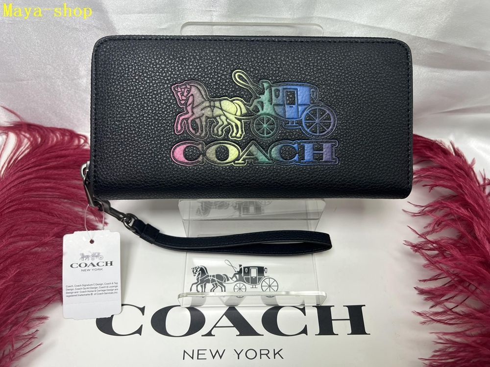 コーチ COACH 長財布 財布 ロングジップアラウンド ウォレット ホースアンドキャリッジ 馬車ロゴ レインボープレゼント メンズ  財布 ファッション 新品未使用 ブランド  C7458 A346 11