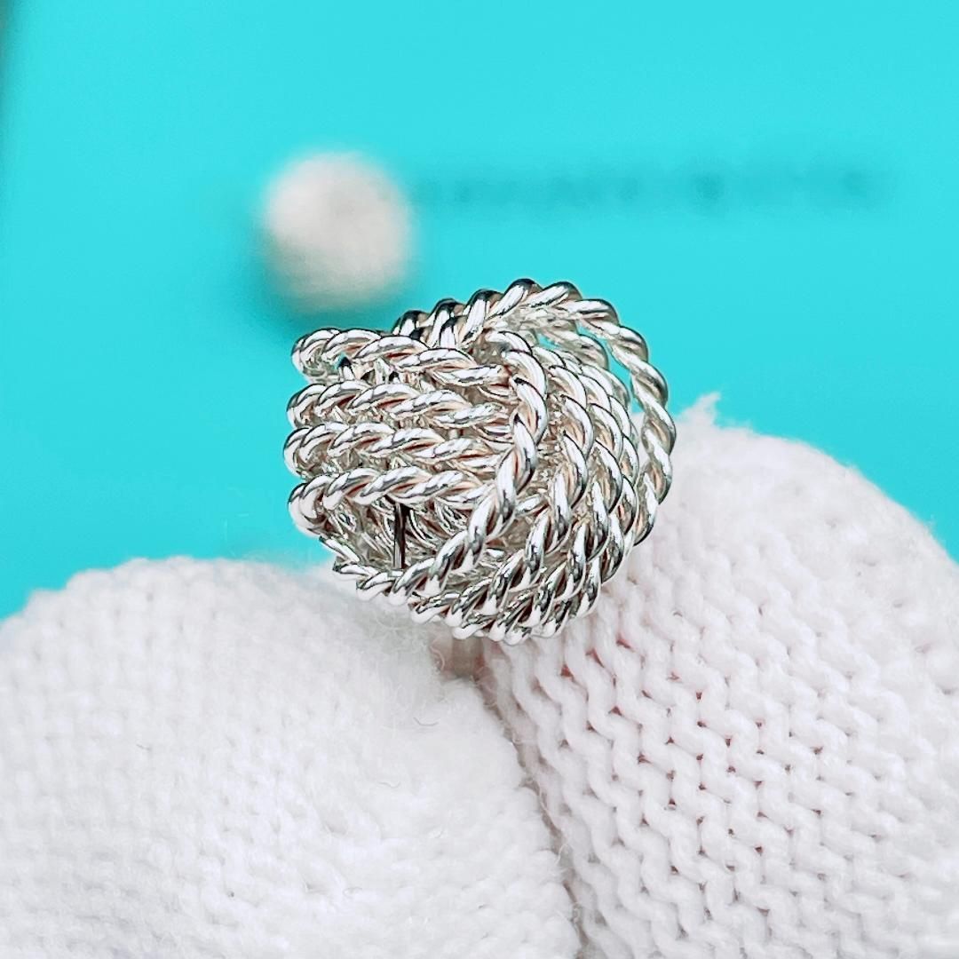 ティファニー 仕上済 Tiffany-Co. サマセット ツイストノット メッシュ ピアス Ag925 シルバー 2.8g ブランド SIROKUMA-CORPORATION_COM