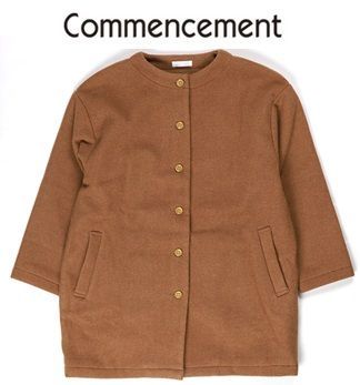 Commencement(コメンスメント) ノーカラー ウール コート No