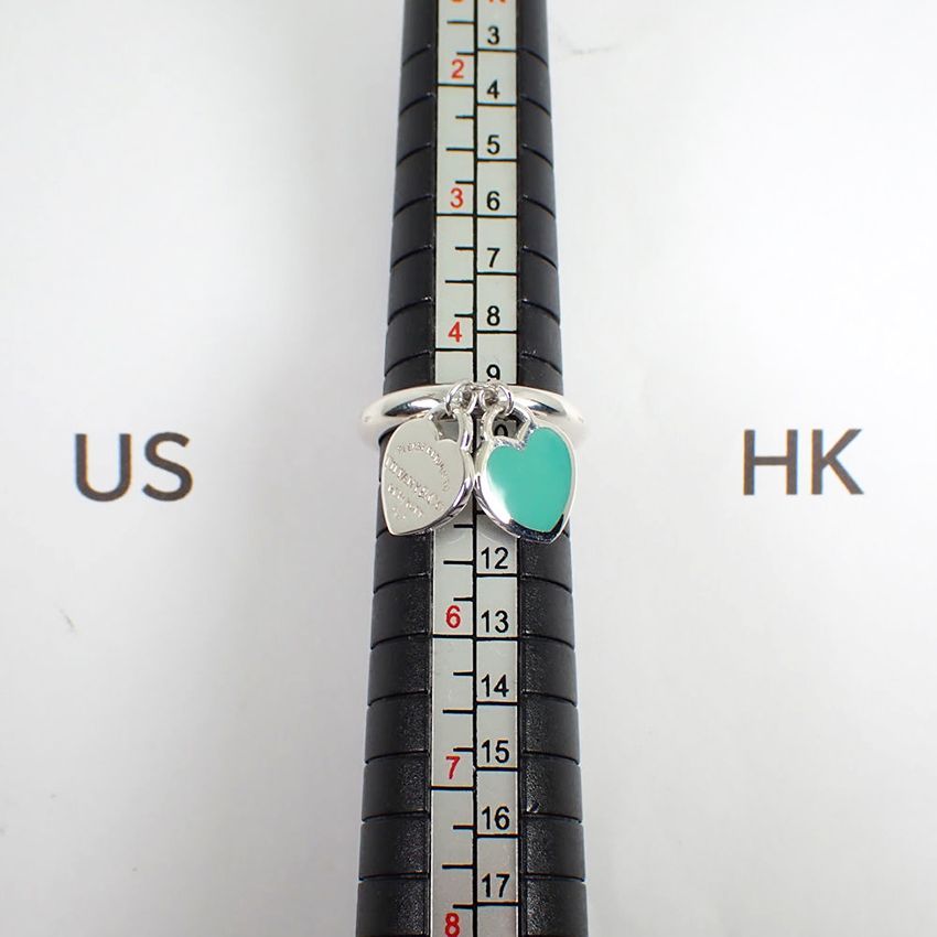 ティファニー 925/エナメル リターントゥ ダブルハートタグ リング 8号