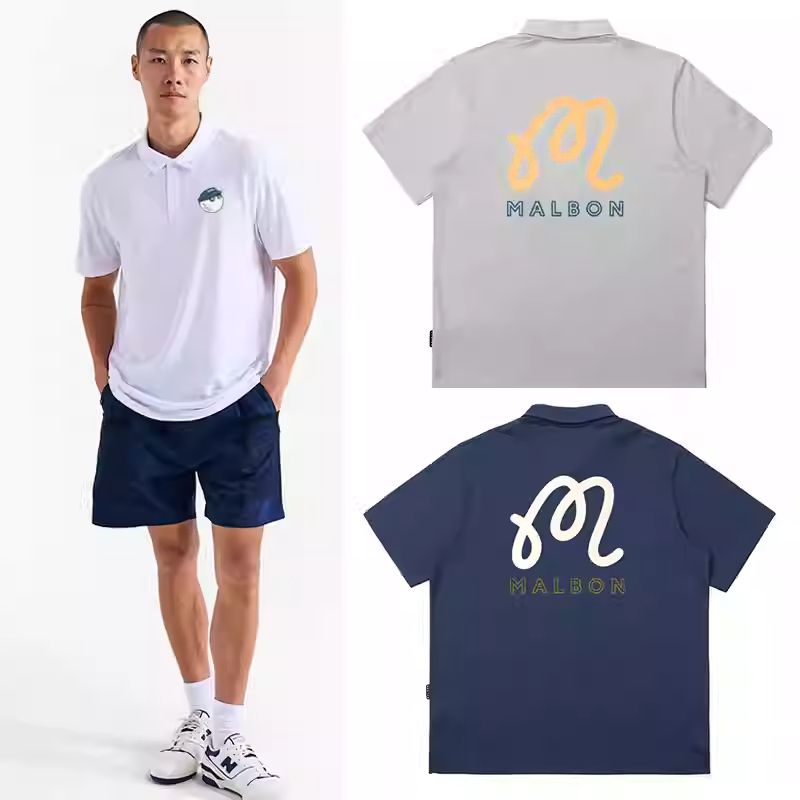 MALBON GOLF マルボンゴルフ 後ろロゴ 半袖 ポロ 4color Tシャツ スポーツ 무료배송