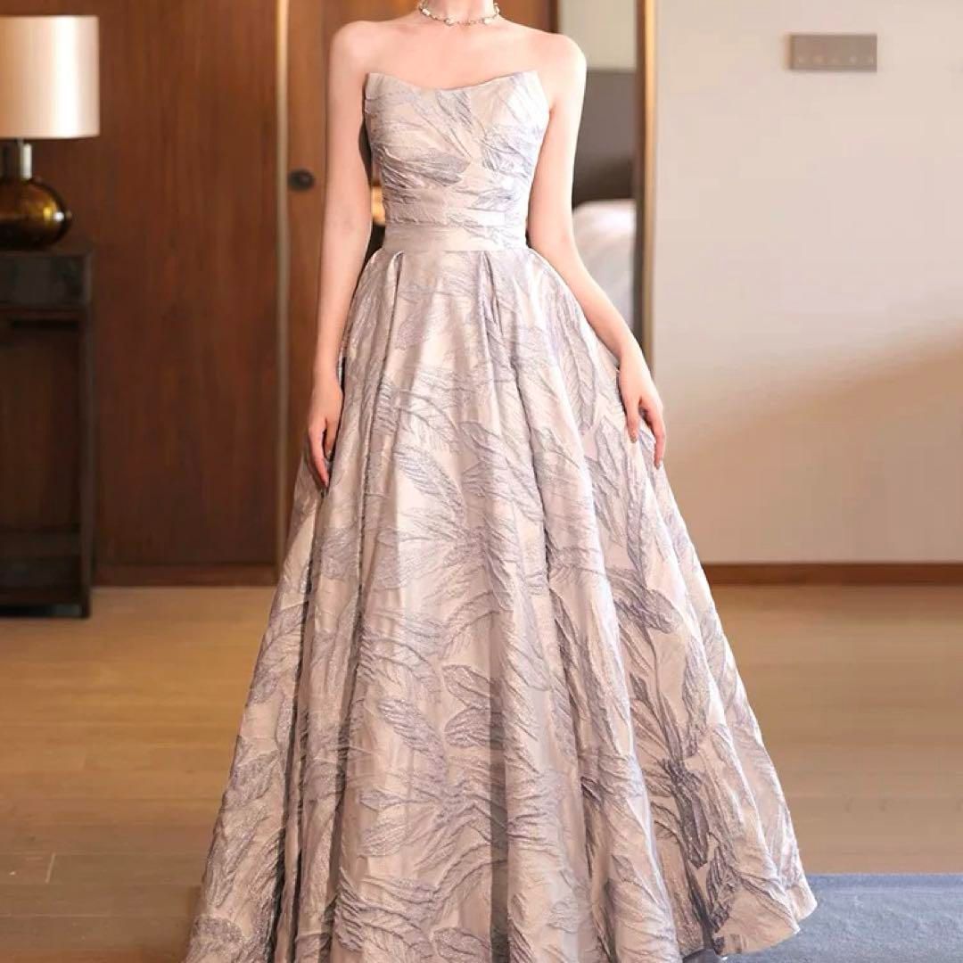オシャレなリーフ柄のベア イブニングドレス?.?
