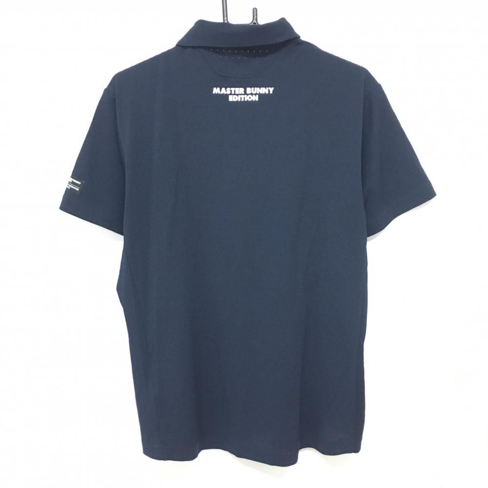 美品】マスターバニー 半袖ポロシャツ ネイビー×白 ロゴプリント