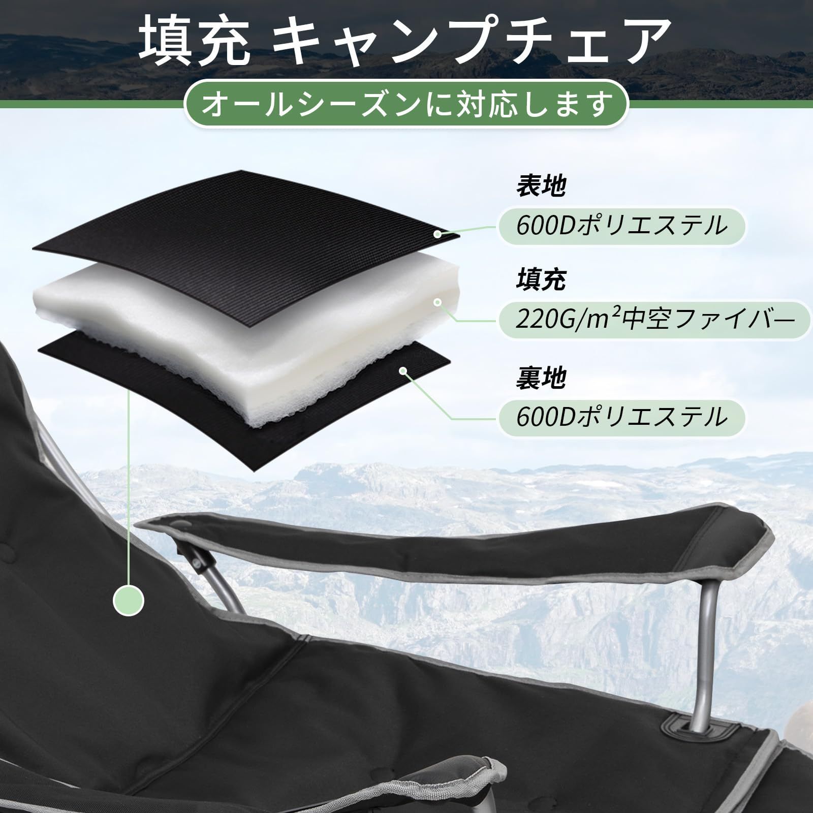 【新着商品】ブラック キャンプ用 運動会 花見 登山 お釣り 携帯便利 椅子 簡易 カップホルダー付き リクライニングチェア コンパクト チェア チェア キャンプ 折りたたみ アウトドア WEJOY