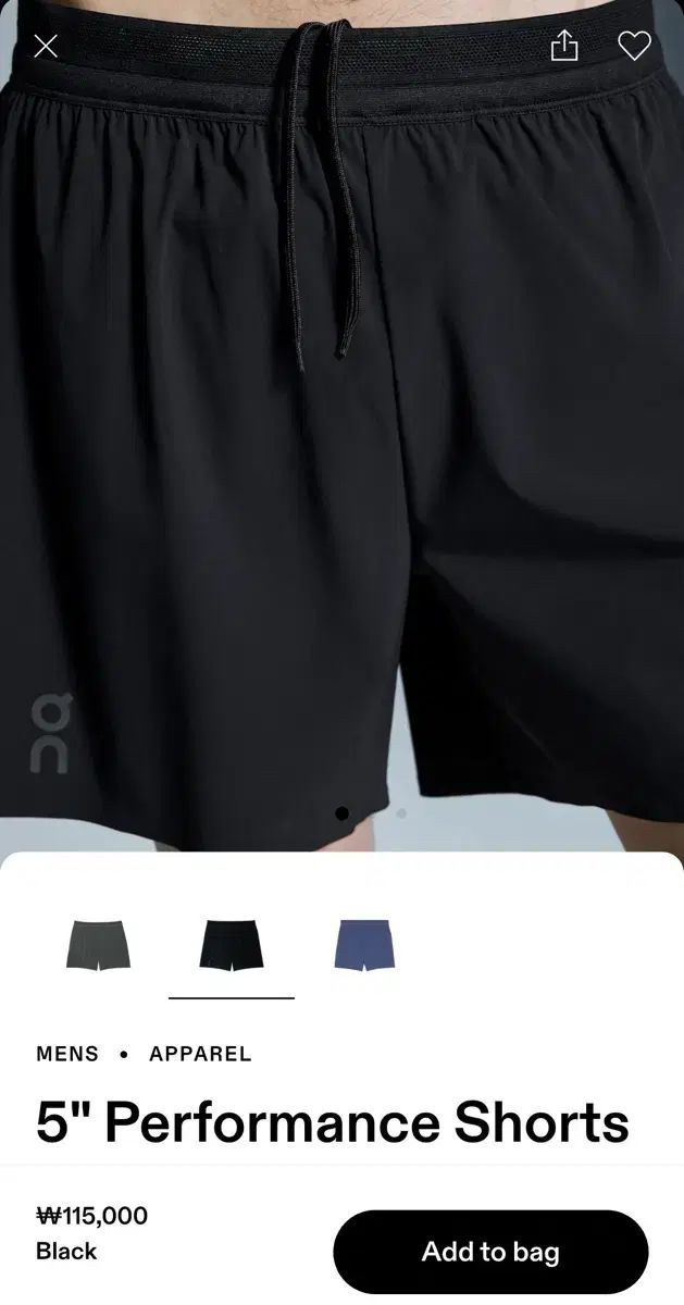 オンランニング パフォーマンス 5インチ ショーツ Sサイズ ブラック