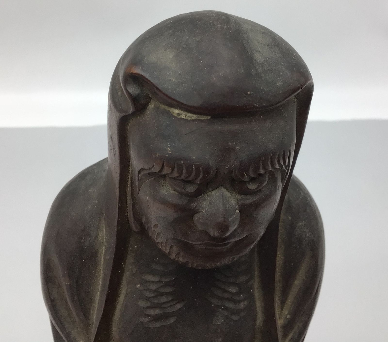 煎茶道具 木彫 瓢箪形 大匙 勺 柄杓 黒檀箱入 C R6590 舜園 朱泥桜紋