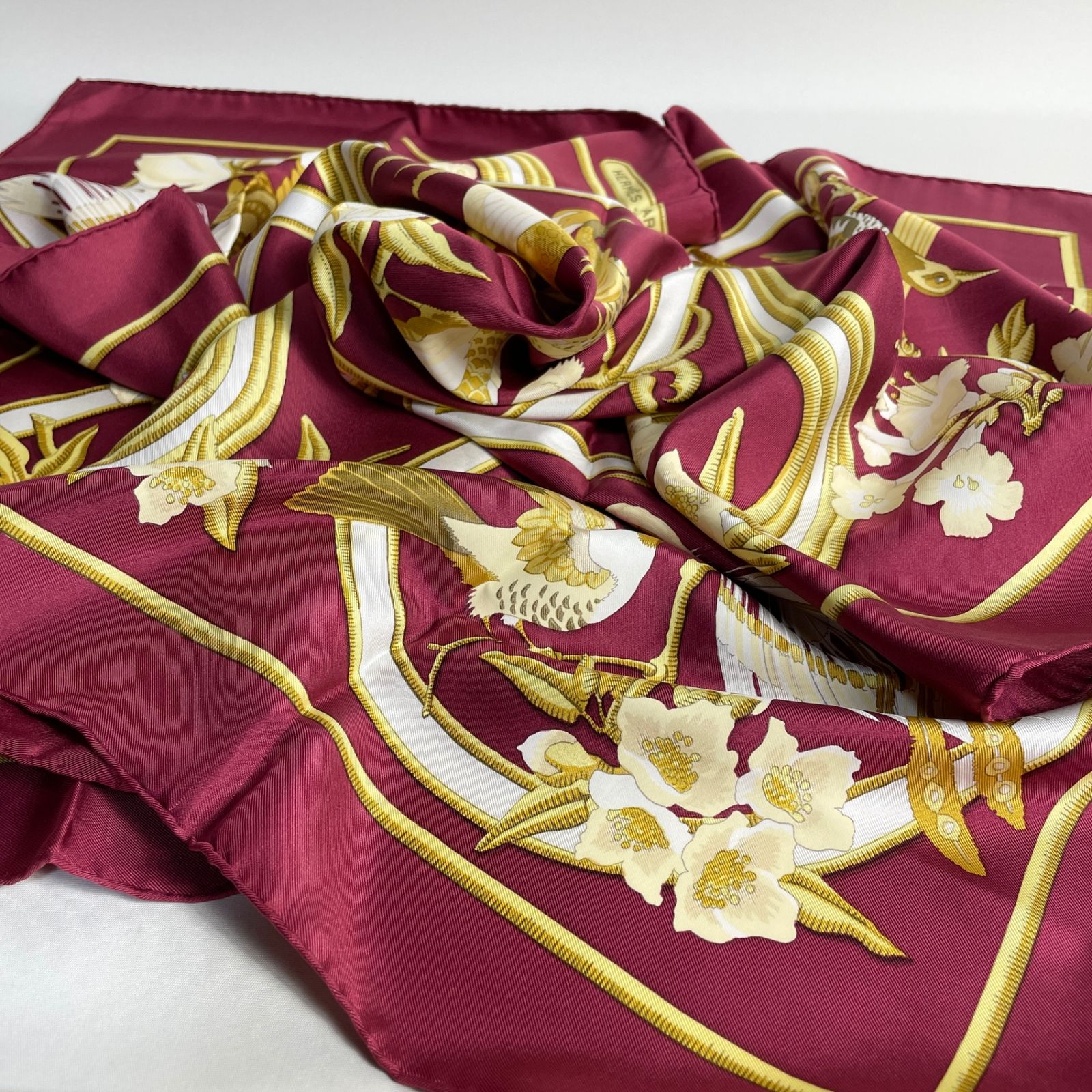 2410-83｜美品｜エルメス カレ90 スカーフ Caraibes カリブ鳥 - メルカリ