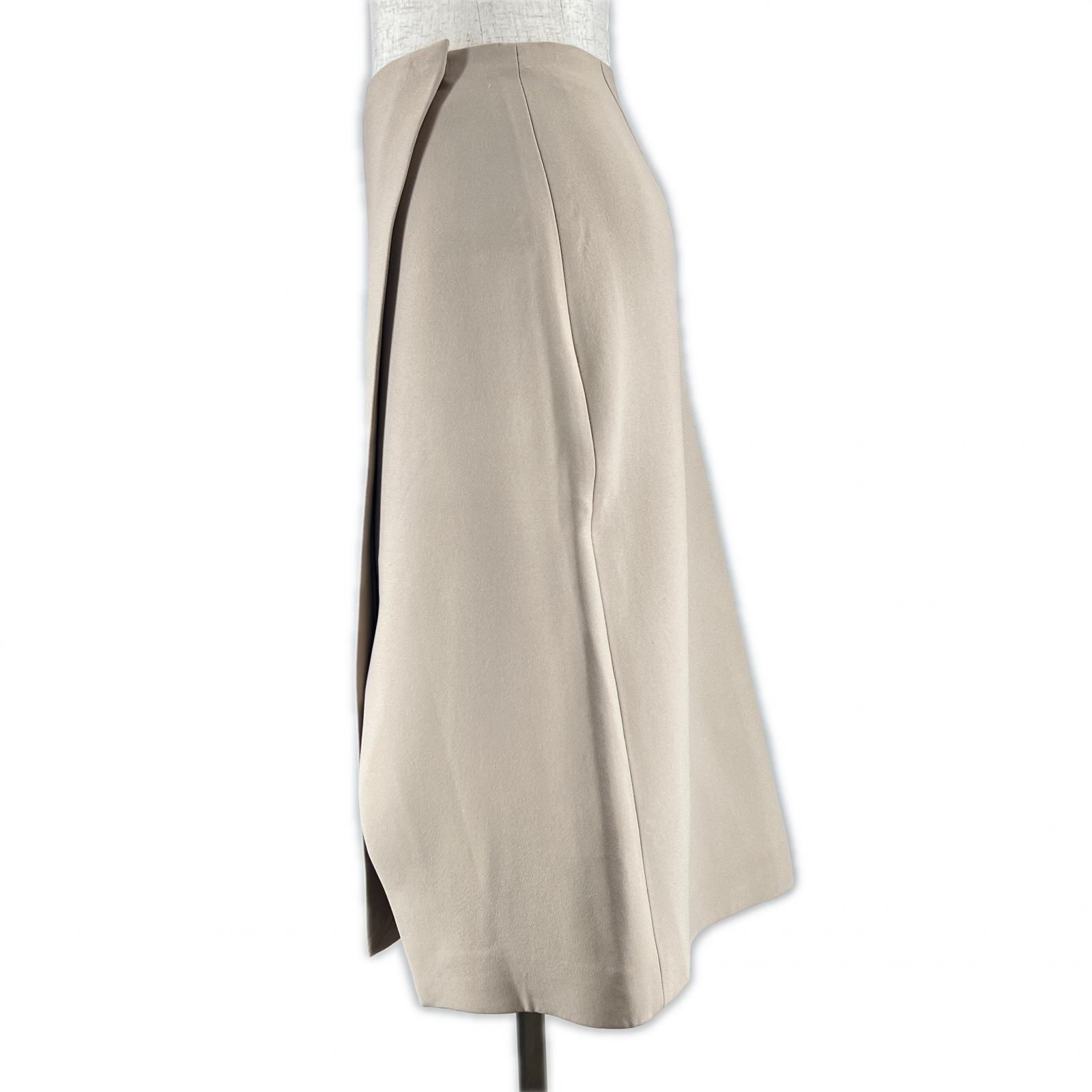 ▲FENDI フェンディ 21年製 FQ7250 膝丈 ラップスカート タイトスカート ベージュ 36 ハンガー付き イタリア製 レディース