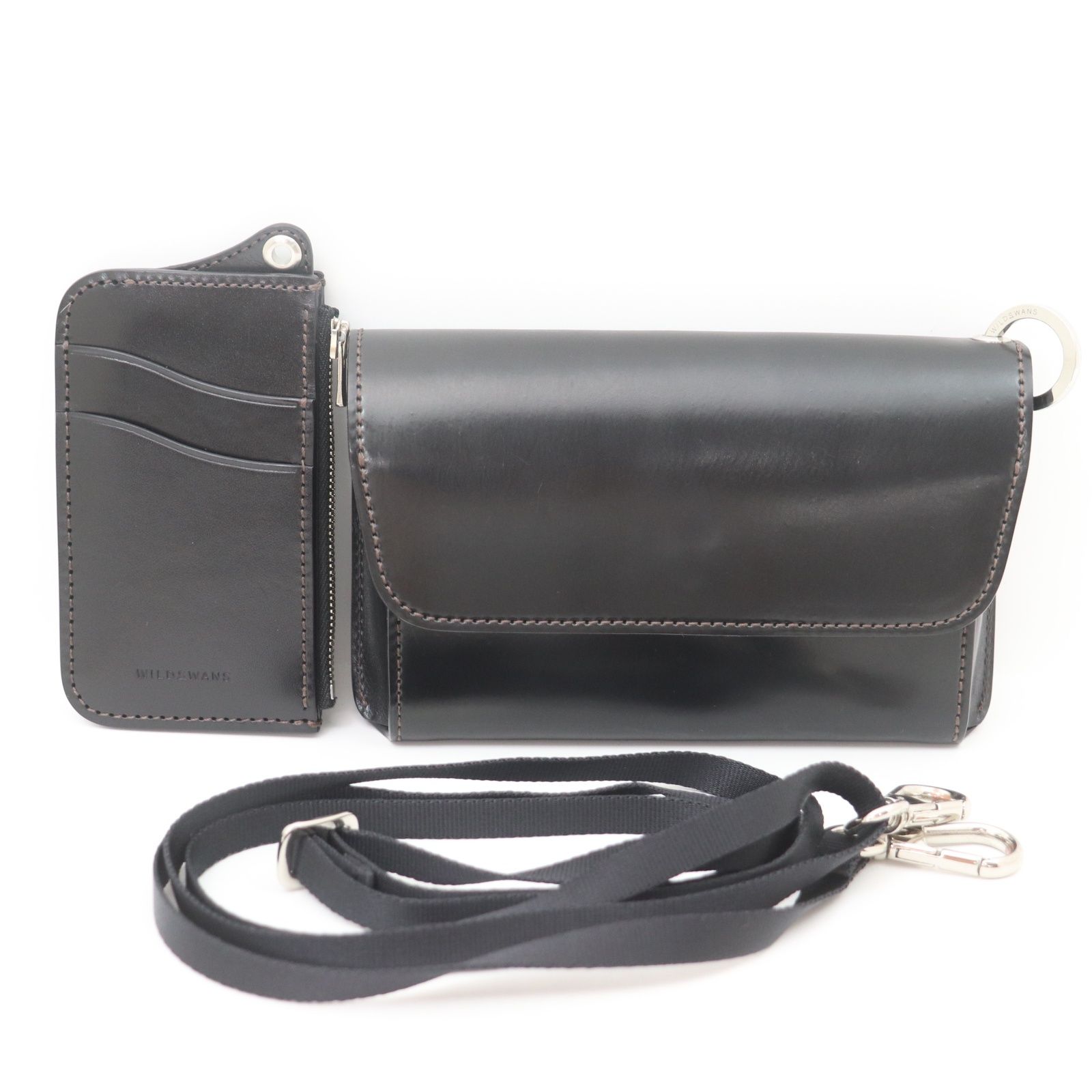 ITFN5ES4RC2D WILD SWANS ワイルドスワンズ SHELL CORDOVAN B-2 サドルアップ シェルコードバン ミドルウォレット セット ブラック