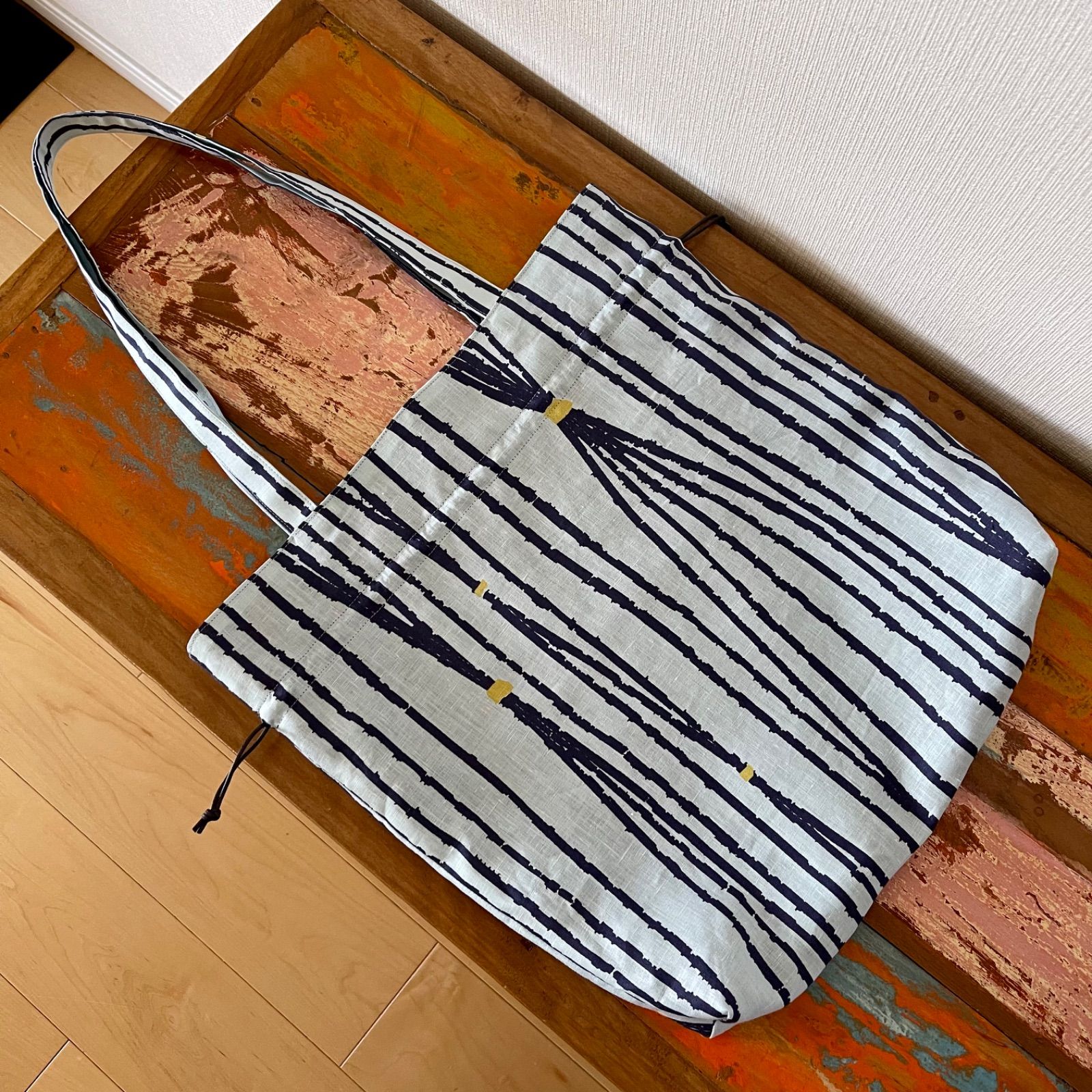 セミオーダー］ミナペルホネン生地使用 ✳︎ taba巾着バッグL - メルカリ