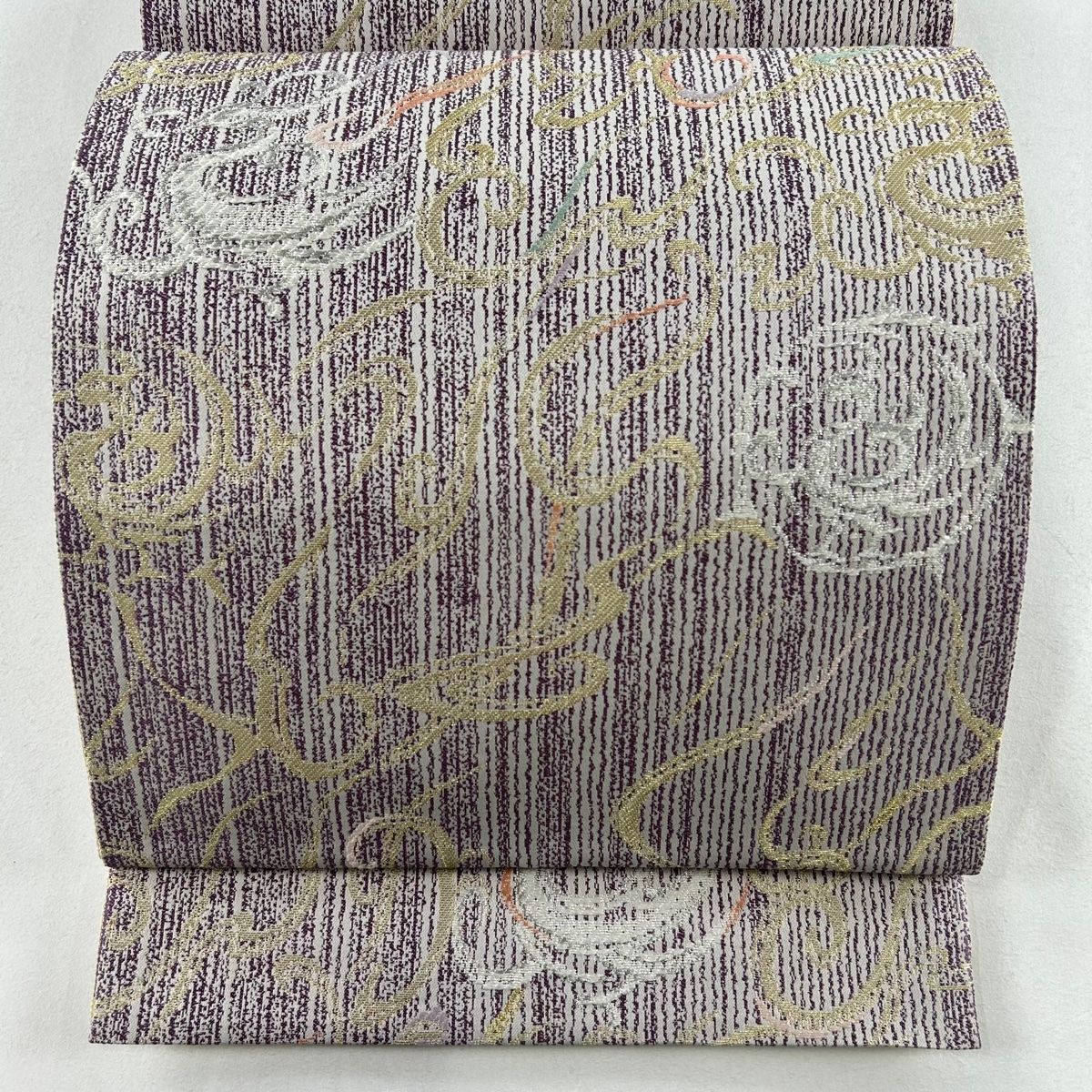 袋帯 美品 逸品 誉田屋源兵衛 落款 鳥 幾何学模様 金銀糸 刺繍