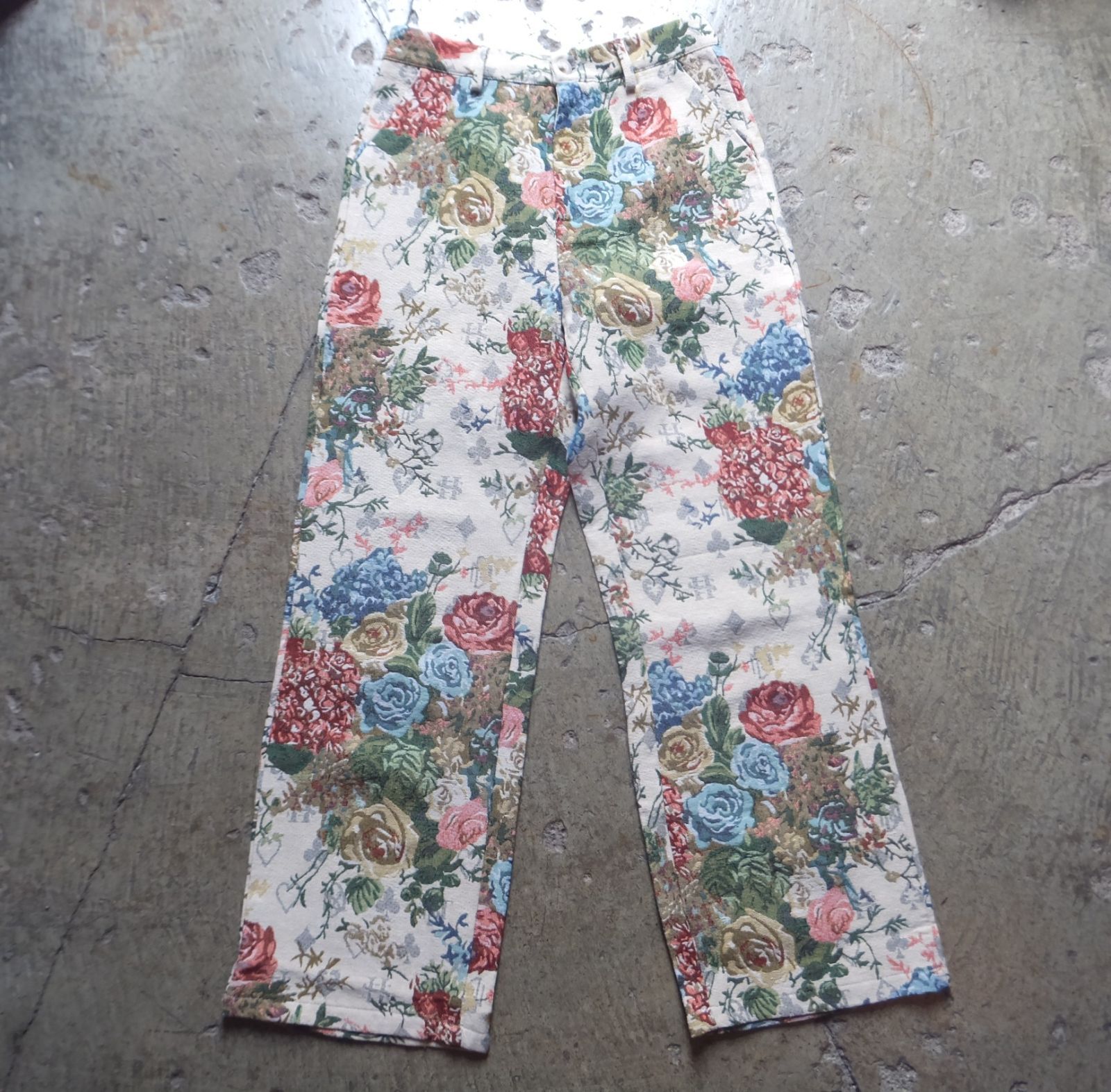 アメリカヴィンテージ プチローズ柄のパンツ 90s00s ゴブラン織り vintage flower pattern pants - メルカリ