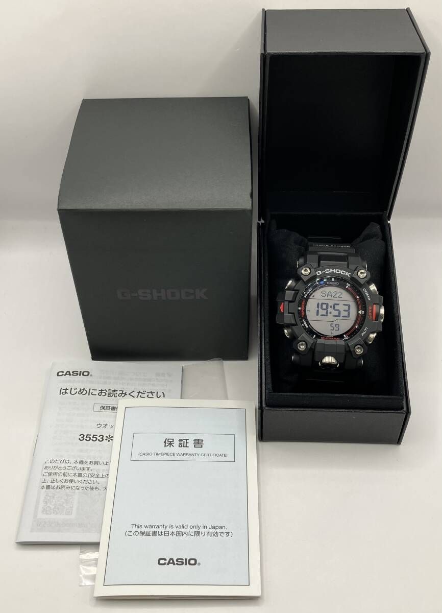 稼働品 CASIO カシオ GW-9500-1JF G-SHOCK ジーショック MUDMAN マッドマン 電波ソーラー 腕時計 付属品付き