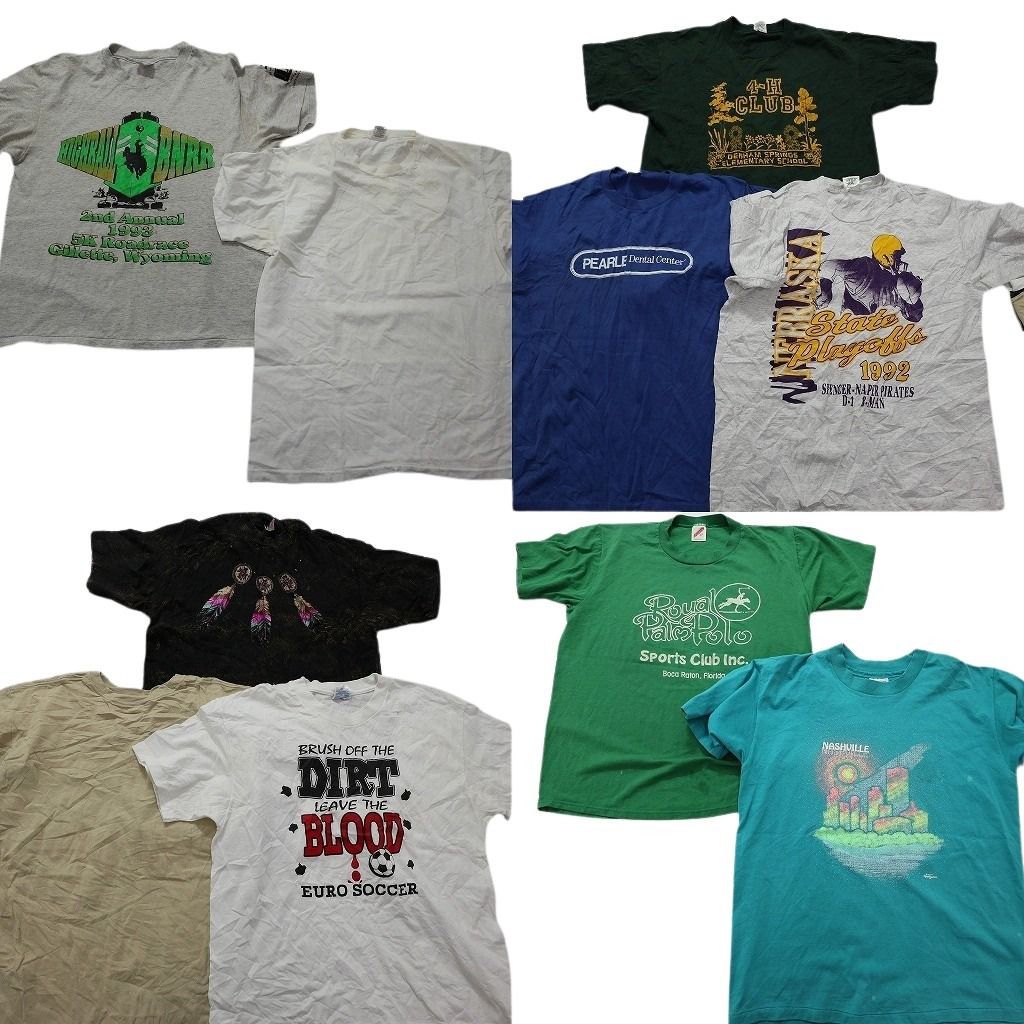 古着卸 まとめ売り ～90s　オールド 半袖Tシャツ 10枚セット (メンズ L ) シングルステッチ チームロゴ ワンポイント 中古 古着 MY7894