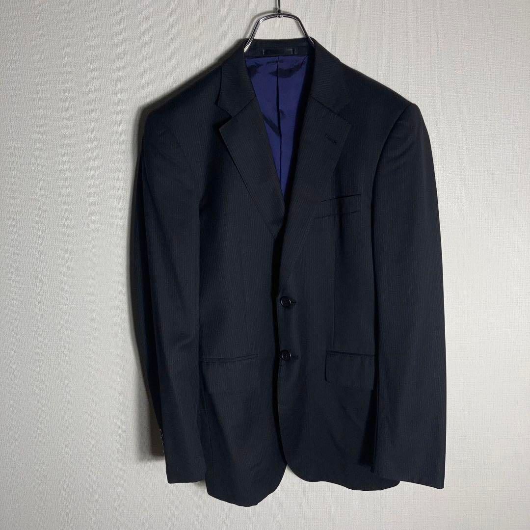 Paul Smith collectionネイビー ウールフラノ スーツ 美品】Paul Smith スーツ セットアップ ウール キュプラ 紺