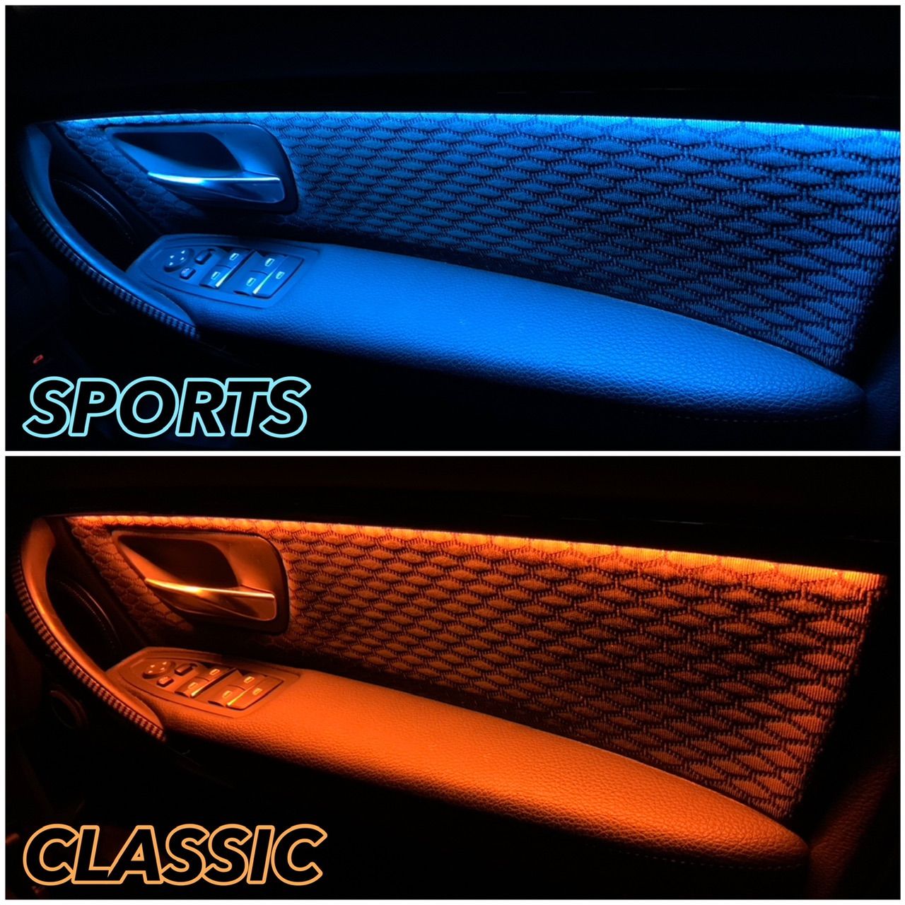 BMW 3シリーズ M3 ドア 内張り LED 内蔵 ドアパネル アンビエントライト 3D カーボンカラー ピアノブラック シルバー F30 F31  F80 インテリア照明 ライト - メルカリ